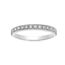 1/6 cttw Round Diamond Wedding Band in 14K White Gold Plated Silver For Women - £44.13 GBP