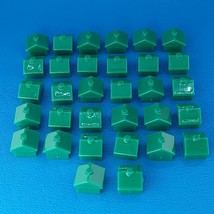 Monopoly 32 Green Houses Replacement Game Piece Plastic Complete Set - £2.90 GBP