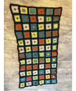 Granny Square Lap Blanket 28” X 56” Colorful Vintage Quilt Throw Afghan ... - $743.49 MXN