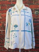 Vintage 90s Koret Francisca Windbreaker Jacket M Grannycore Cape Cod Emb... - $20.79