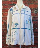 Vintage 90s Koret Francisca Windbreaker Jacket M Grannycore Cape Cod Emb... - $28.43 CAD
