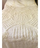 VTG Yellow Chenille Bedspread Coverlet Big Pom Pom Fringe  Cottage Core ... - $1,760.62 MXN