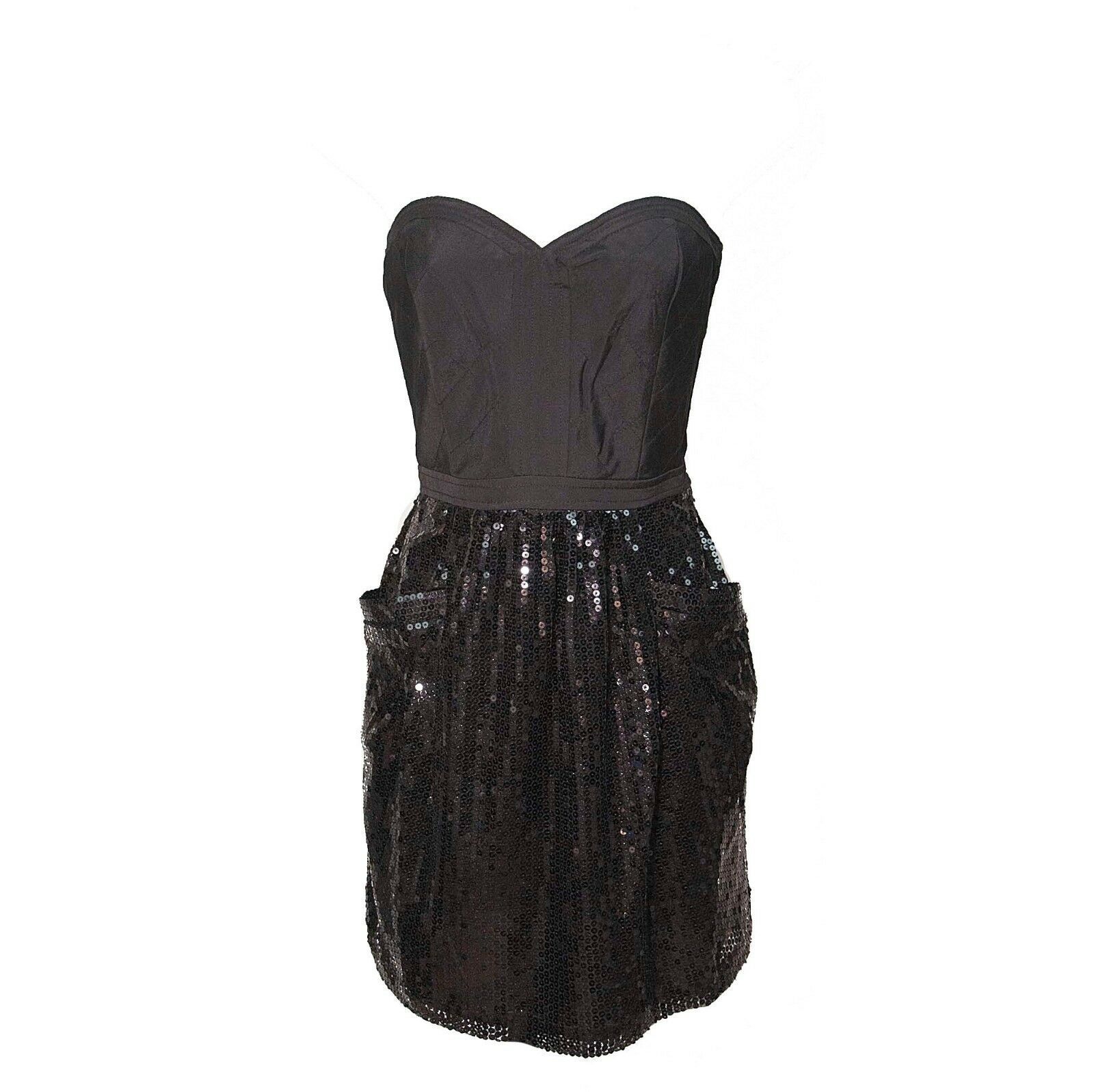 Pure Sugar Black Corset Sequin Skirt Cocktail Prom Party Bustier Dress S... - $39.11