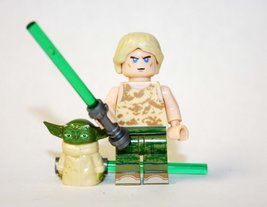 Building Block Luke Skywalker Dagobah With Yoda Star Wars Minifigure Cus... - $7.00