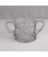Vintage Jenkins Dahlia Clear Heavy Glass  2.75&quot; double Handled Sugar Bowl - $13.56 CAD