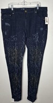 A. Tiziano Lightly Distressed Paint Splatter Dark Blue Jeans Size 40 - $49.49
