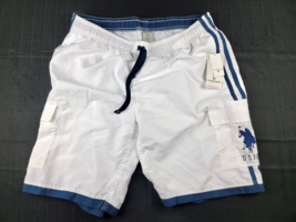 U.S. Polo ASSN. Since 1890 Men&#39;s Swimsuit Shorts White Size 2X New w/Tags - £15.45 GBP