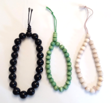 Power Bead Bracelet LOT Glass Tiger Eye &amp; Faux Onyx Harmony Love Strength - $9.82