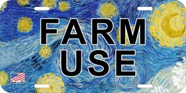 FARM USE Van Gogh Starry Night ALUMINUM METAL NOVELTY LICENSE PLATE TAG P - $12.86+