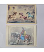 Postcard Magic Horses &amp; A Ride Home De Grazia Lot of 2 Unused - $7.87