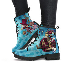 Combat Boots - Alice in Wonderland Gifts #101 Burgundy Series | Custom S... - £70.74 GBP