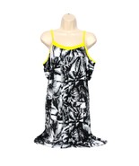 Fabletics Tina Mini Dress Small Black White Malibu Daffodil Palms Cold S... - $26.33