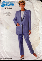 Simplicity 7338 Easy-to-Sew Trousers, Pullover Top and Unlined Jacket 1986 - £3.14 GBP