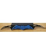 BATMAN BAT DOUBLE BLADED SPRING ASSISTED KNIFE BELT CLIP BLUE - £14.59 GBP