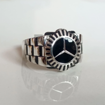 Mercedes Ring, Mercedes Benz ring, 925 sterling silver latest design 3d Ring - £86.01 GBP