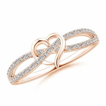 Angara Natural 1mm White Diamond Fashion Ring in 14K Rose Gold (Ring Size: 9.5) - £269.97 GBP