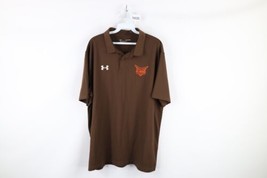 Under Armour Mens XL Loose Fit All America Lacrosse Spell Out Polo Shirt Brown - £27.57 GBP
