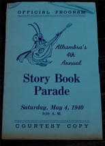 Official Program, Alhambra’s 4th Annual Story Book Parade, 1940, VG CND - $4.94