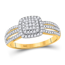10kt Yellow Gold Round Diamond Cluster Bridal Wedding Engagement Ring 3/8 Ctw - £381.62 GBP