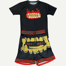 Jungle Threads Men&#39;s Black Graphic T-Shirt and Shorts Set Size XL, New - $44.00 CAD