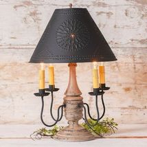 Jamestown Wood Lamp in Hartford Buttermilk with Black Tin Shade image 2