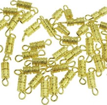 Screw Clasps Gold Twist Jewelry Making Supplies Findings 15mm 6pcs - £4.00 GBP