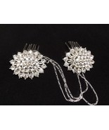Designer Hair Pin Comb Crystal Rhinestone floral wedding bridal prom Cos... - $69.28