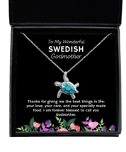 Swedish Godmother Necklace Gifts - To My Wonderful Godmother - Turtle Pendant  - £39.27 GBP