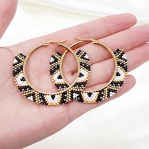 Go2BoHo Hoop Earrings Gold Plated Stainless Steel Ear Rings Fashion Jewelry Miyu - £12.42 GBP