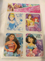 Disney Princess 32 Valentines Day Sticker Cards Lrg Stickers Moana Jasmine More - £5.34 GBP