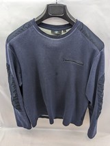 BMW Long Sleeve Pullover Sweater Sleeve Patch Blue Neck Cotton Mens Medium C11 - £17.62 GBP