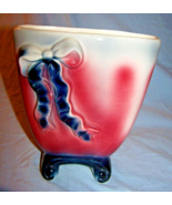 Vintage Royal Copley Pink, Gray Bow Vase Planter - $27.34 CAD