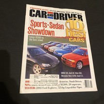 2001 January Car And Driver Magazine Sport Sedan Showdown - £7.28 GBP