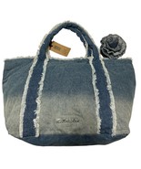 Steve Madden Y2K Tote Bag BBecki Distressed Blue Denim Flower Wristlet W... - $1,199.02 MXN