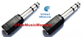 2X 1/8&quot; 3.5mm Female Jack to 1/4&quot; Male Plug Stereo Headphone Audio Adapter VWLTW - £6.75 GBP