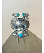 Kachina ring Navajo turquoise sterling silver women - $4,863.07 MXN