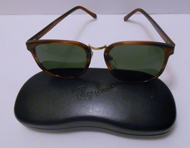 Ray Ban Vtg Bausch &amp; Lomb Usa Sunglasses Tortoise Glass Lens + Case 52-20-140 - £117.12 GBP