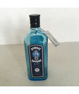 Empty Bombay sapphire east gin bottle blue bottle with etching screw cap  - $19.75