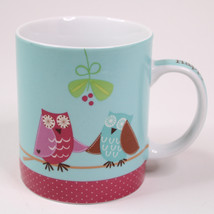 Happy Hootin Holidays Christmas Coffee Mug Brother Sister Design Studio Tea Cup - £8.37 GBP