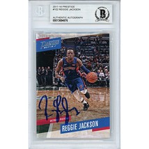 Reggie Jackson Detroit Pistons Auto 2017 Prestige Autograph On-Card Beckett Slab - £63.28 GBP