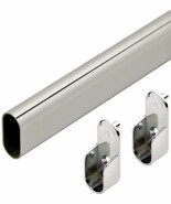 Polished Chrome Closet Rod W/ End Supports - Set of 3 - $85.49 CAD