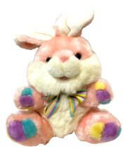 Vintage Cuddle Wit Plush Stuffed Easter Bunny Rabbit Pastel Multicolor 14 in - $18.54