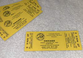 CHICAGO BAND 2 UNUSED 1983 CONCERT TICKETS Caesars Palace - £9.38 GBP