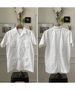 Vintage Romani Guayabera Mexican wedding Short Sleeve Button Up White L - $25.92