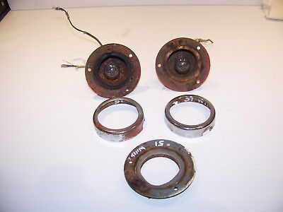 1951 WILLYS WAGON FRONT TURN SIGNAL HOUSINGS &amp; BEZELS OEM YANKEE - 975 - $44.99