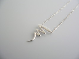 Tiffany &amp; Co Silver Scribble Zig Zag Necklace Pendant Squiggle 16.5 In Gift Love - £235.44 GBP