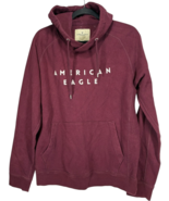 AMERICAN EAGLE burgundy across chest script hooded sweatshirt unisex size M - €14,53 EUR