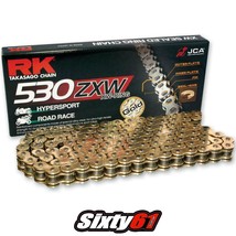 Motorcycle Gold RK GXW Chain 150 Link-530 Pitch XW-Ring for Extended Swingarm - £174.65 GBP