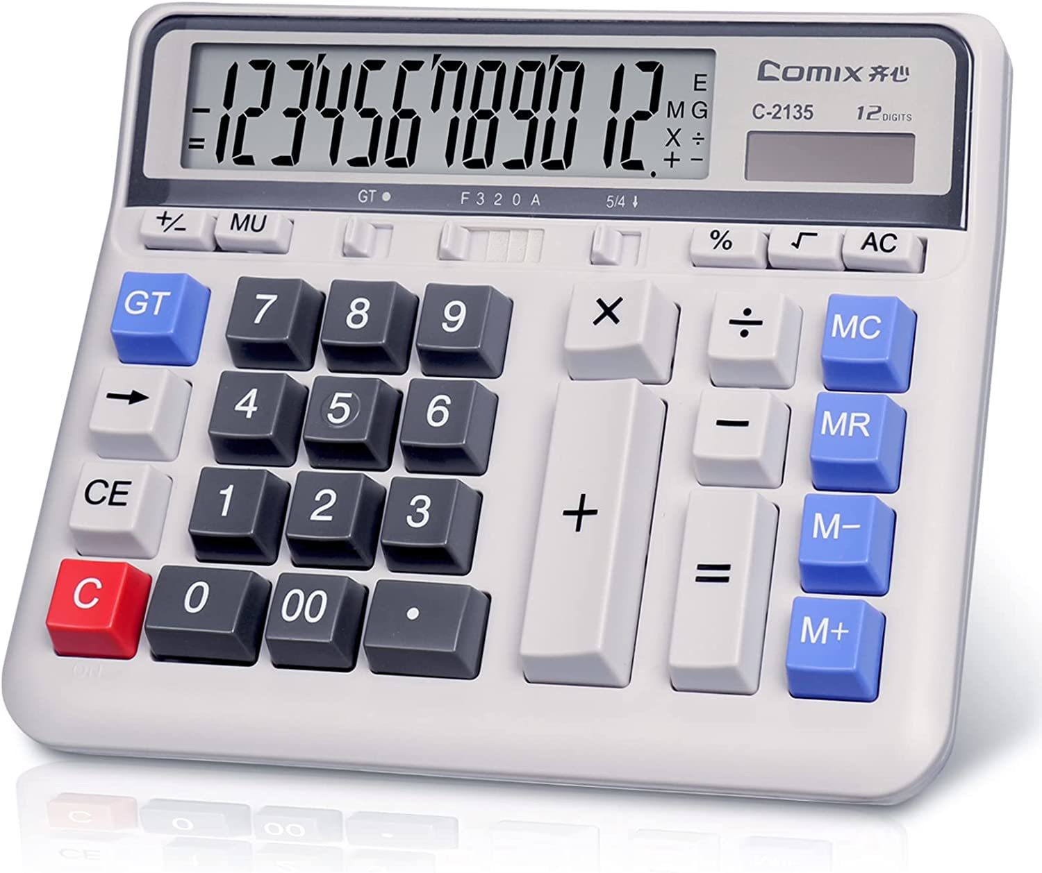 Comix Desktop Calculator Solar Battery Dual Power with 12-Digit Large LCD - $35.99
