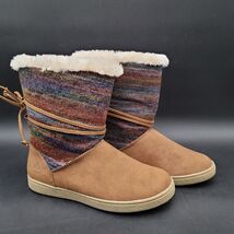 New Vegan Air Walk Ankle Boot 8 Tan Rust Suede Southwest Tribal Boho Azt... - $31.26
